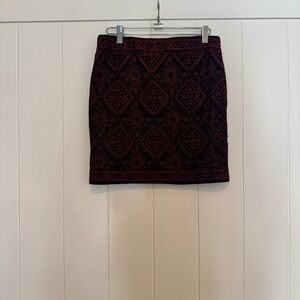 Search for Sanity Black and Red Geometric Embroidered Mini Skirt